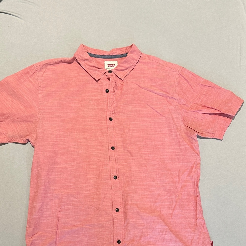 Levi's Men's Casual Pink Button Down Shirt
